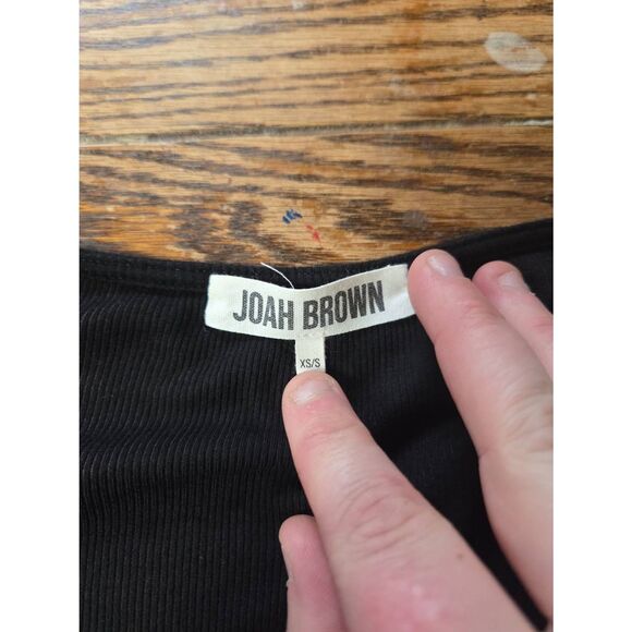 Joah Brown Square Neck Long Sleeve in black sz XS/S - Picture 3 of 4